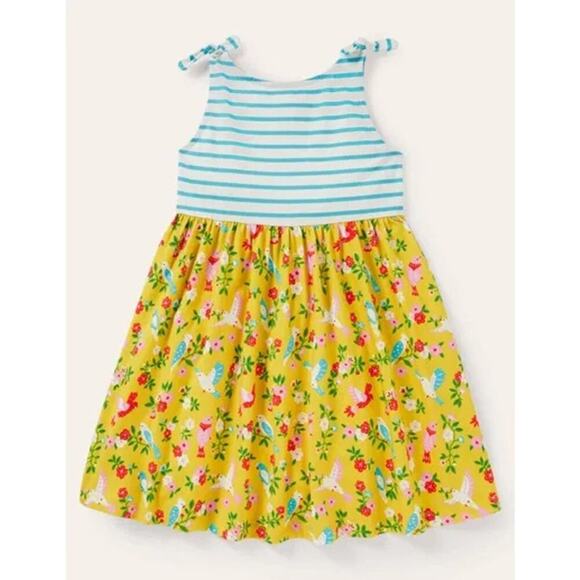 BODEN Girls' Floral Print Tie Shoulder Hotchpotch Mini Dress Size 5-6Y - Picture 1 of 7